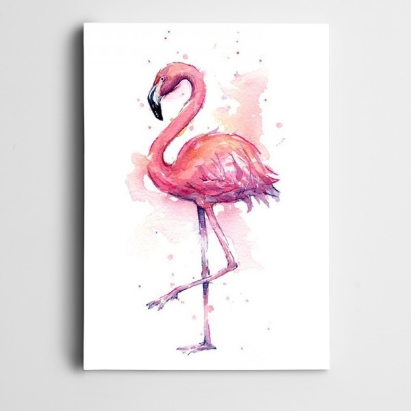 Pembe Flamingo Kanvas Tablo