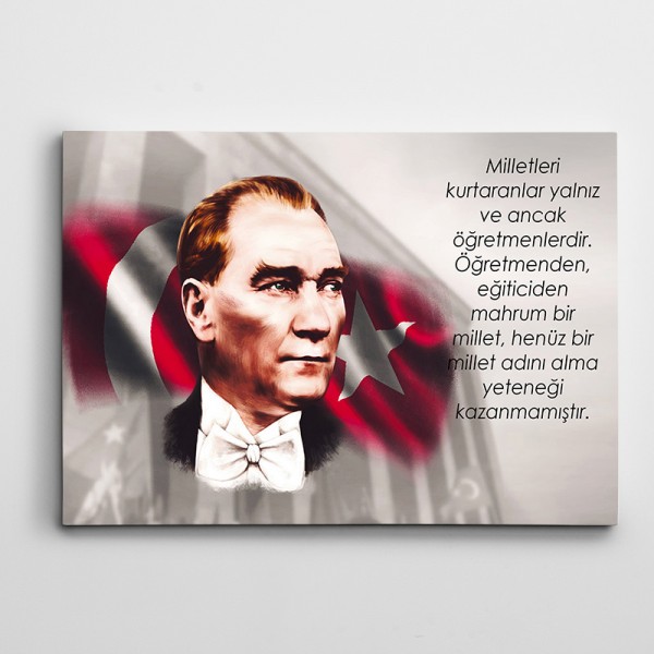 Atatürk Öğretmenler Kanvas Tablo