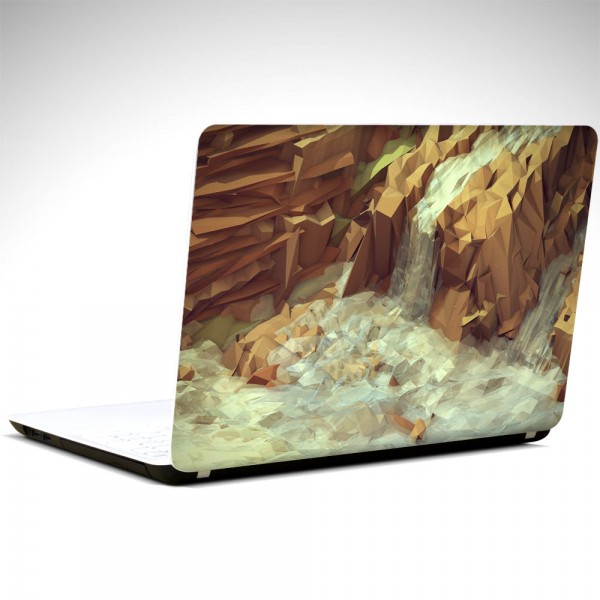 Şelale Low Poly Laptop Sticker