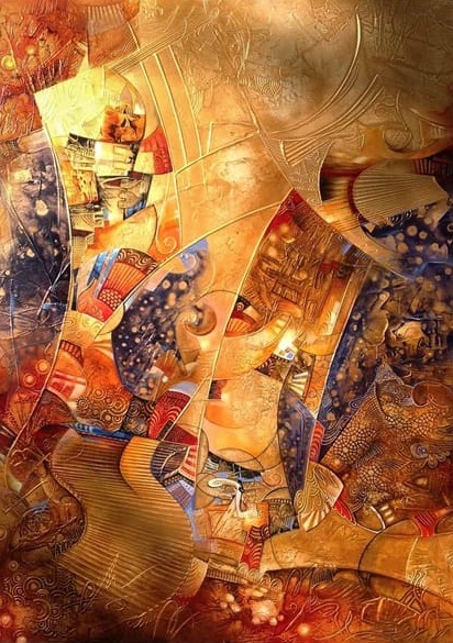 Altın Soyut Modern Sanat