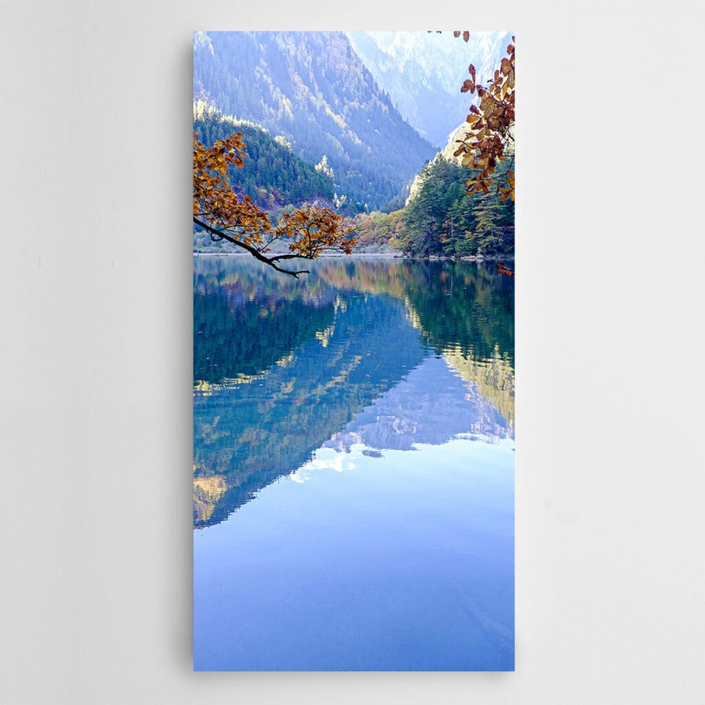 Ağaç Dalı Göl Manzara Panoramik Tablo kanvas tablo