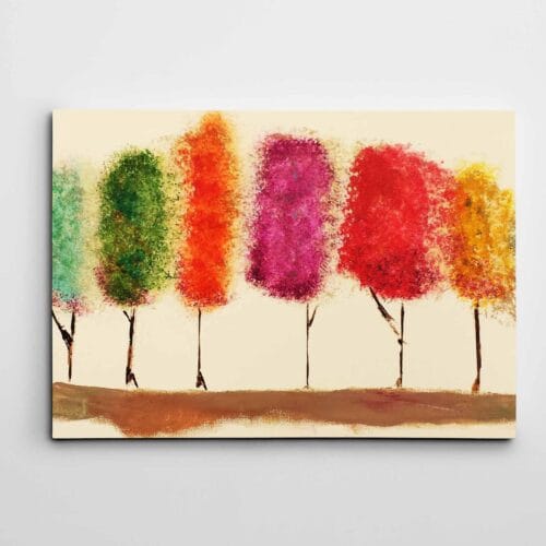 Renkli Ağaçlar Modern Sanat