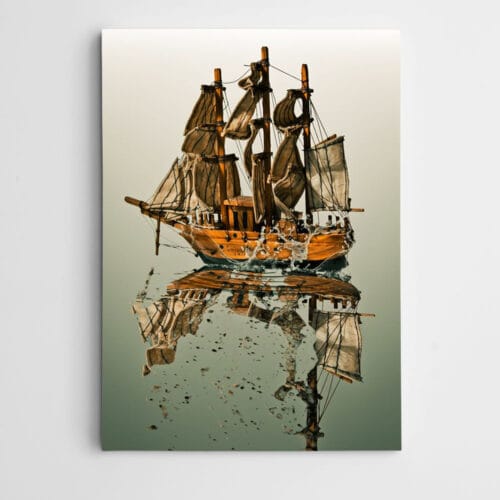 Ağaç Gemi ve Gölgesi Modern Sanat
