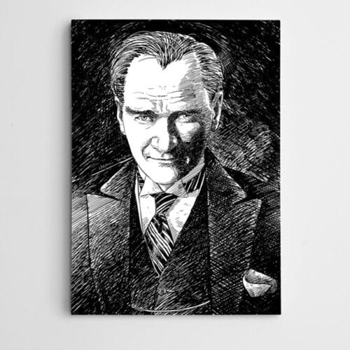 Atatürk Çizim Siyah Beyaz
