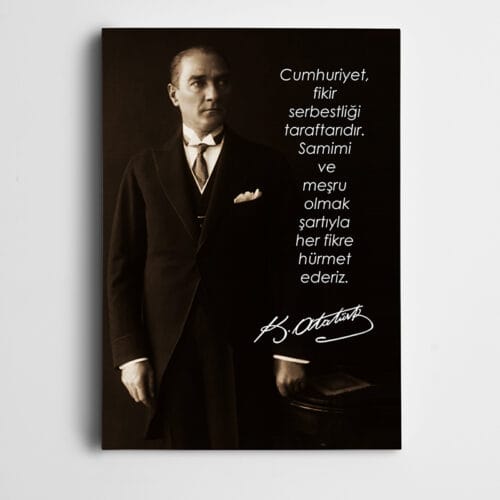 Atatürk sözleri temalı kanvas tablo