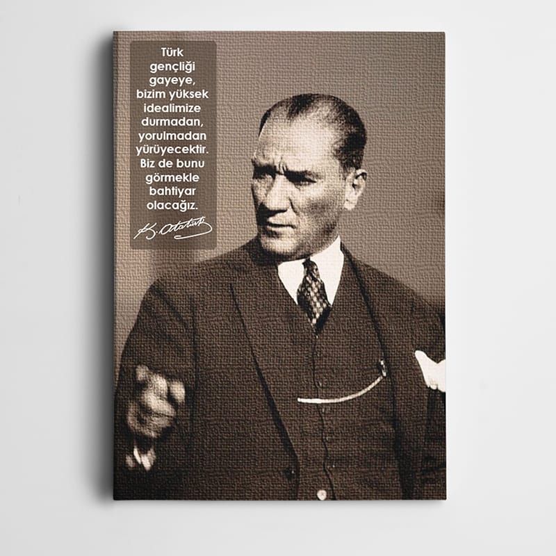 Atatürk Gençliğe Hitabe Tablosu kanvas tablo