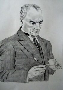Atatürk Siyah Beyaz Kahve Tablosu