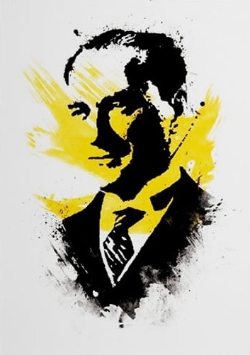 Atatürk Portre Sarı Siyah