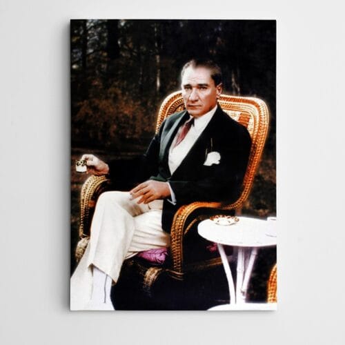 Atatürk Tablosu Atatürk Türk Kahvesi İçerken