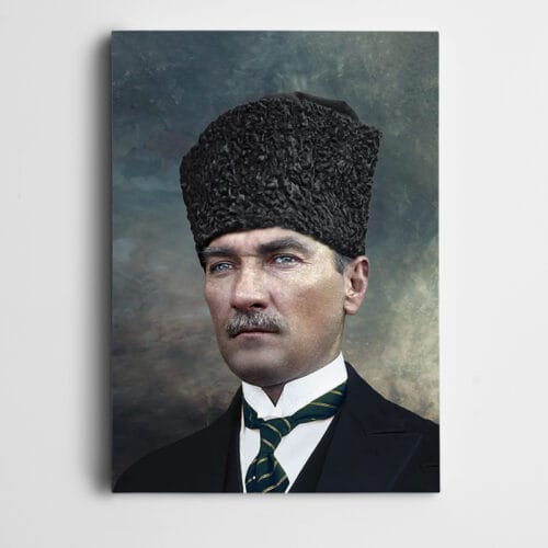 atatürk temalı kanvas tablo