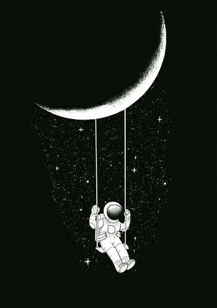 Ay Salıncak ve Astronot Modern Sanat