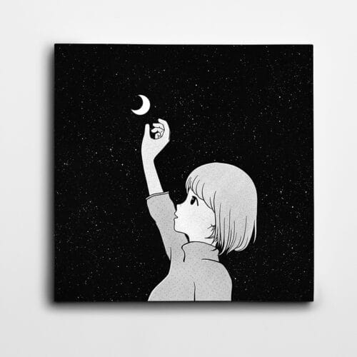 Ay ve Kadın Minimal Kare