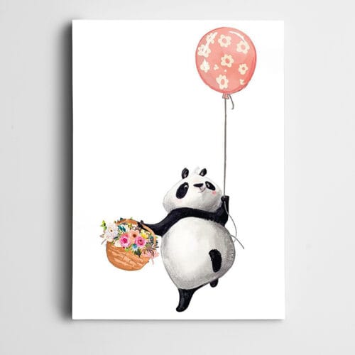 Balonlu Çiçekli Sevimli Panda