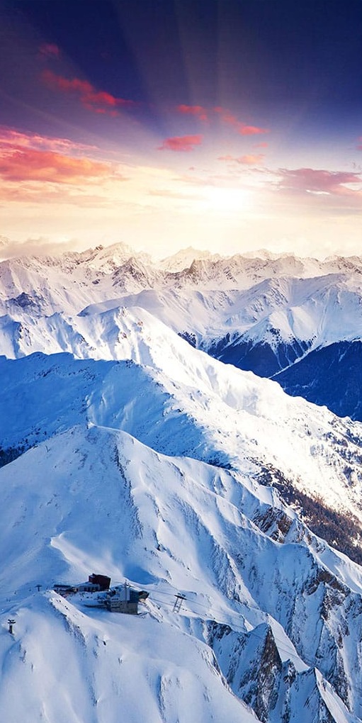 Dağlar Üzerinden Gün Doğumu Panoramik