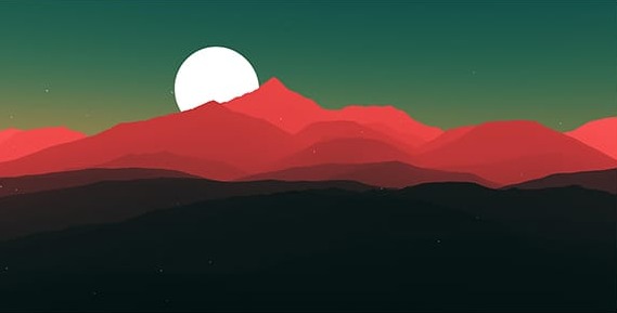 Dağlar ve Ay Panoramik