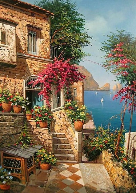 Deniz Ev Ve Çiçekler