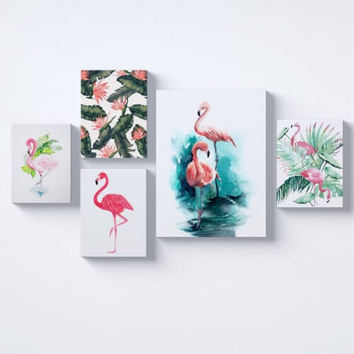 Flamingo Desenler Kolaj Parçalı
