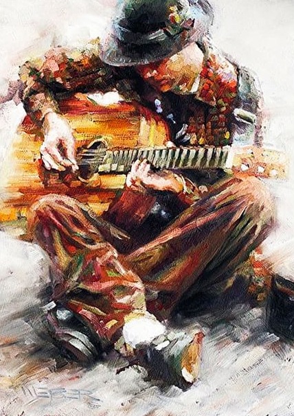 Gitar Çalan Adam Modern Sanat
