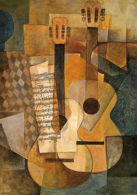Gitarlar Ve Notalar Dekoratif