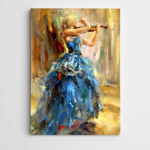 Keman Çalan Kadın Modern Sanat