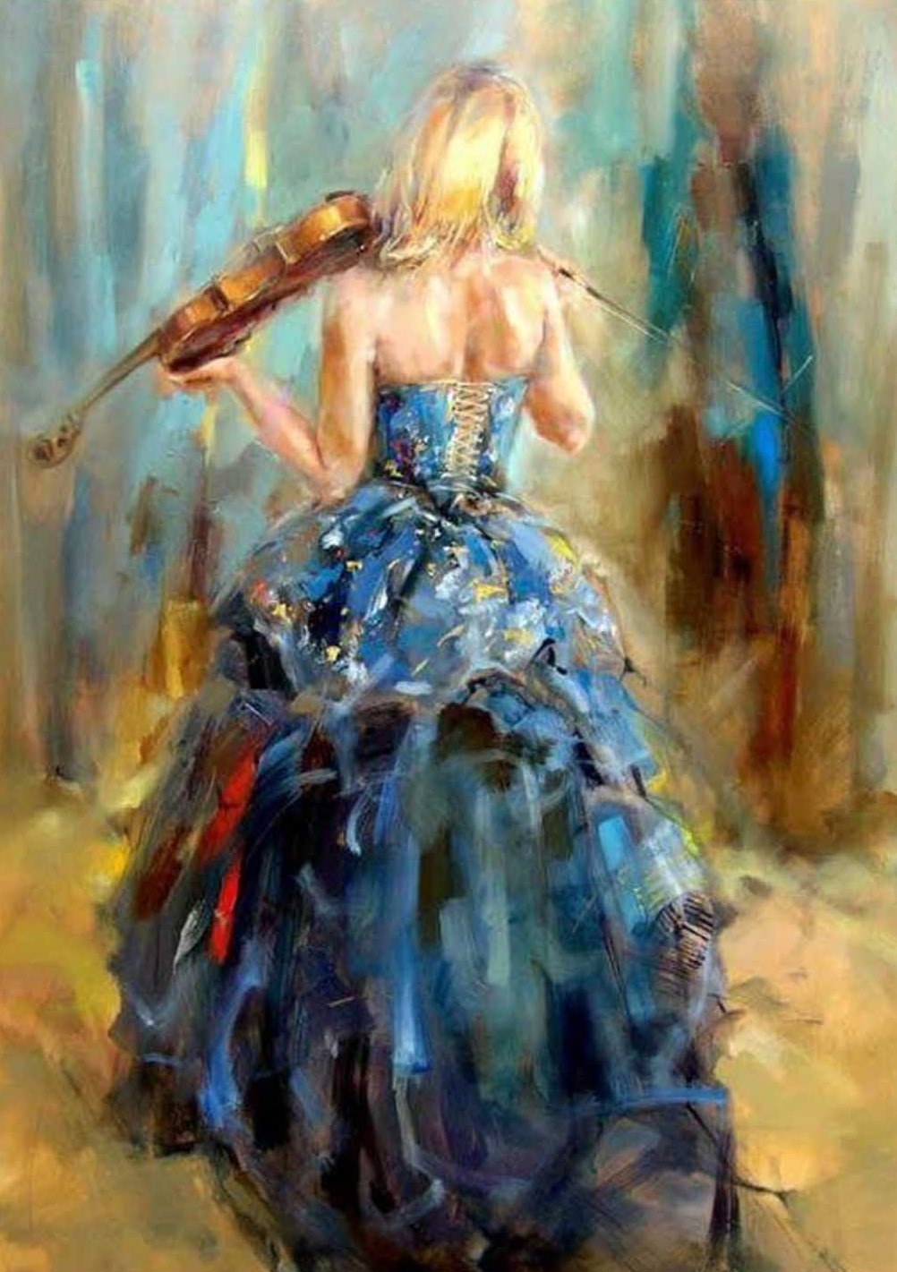 Kadın ve Keman Modern Sanat