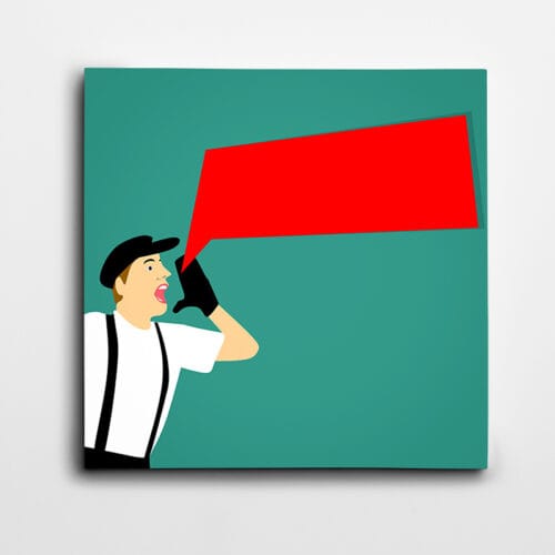 Kırmızı Konuşma Balonu Minimal Kare