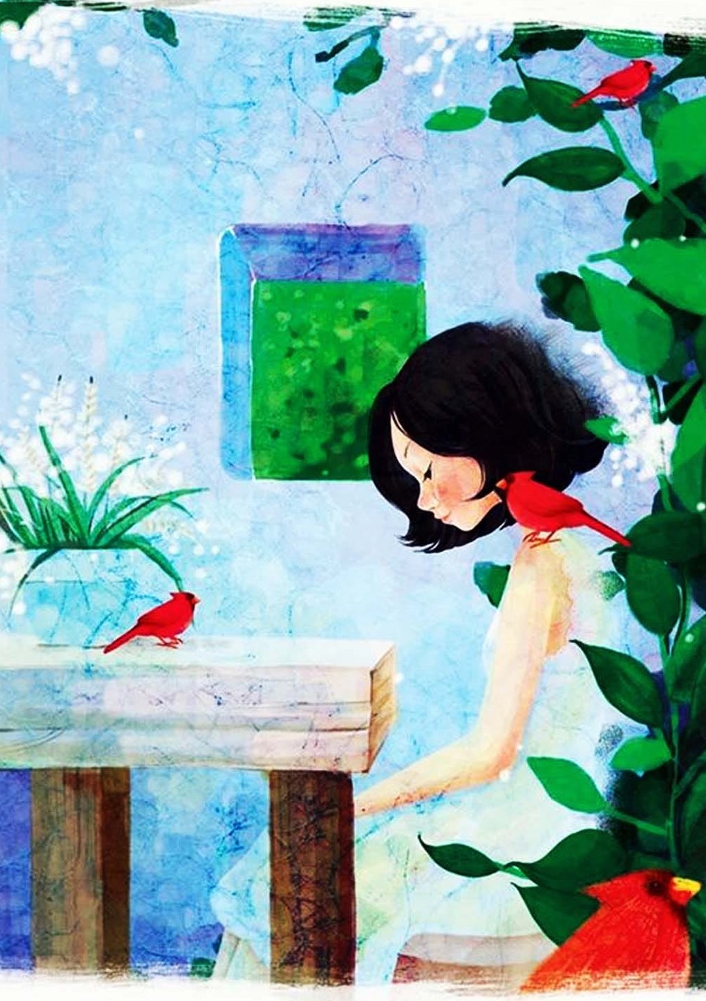 Küçük Kız ve Serçe Modern Sanat