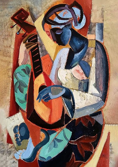 Mandolinli Kadın Modern