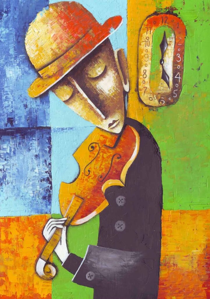 Müzisyen Keman Modern Sanat
