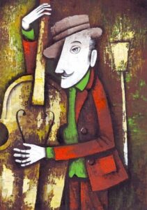 Müzisyen Kontbas Modern Sanat Tablosu