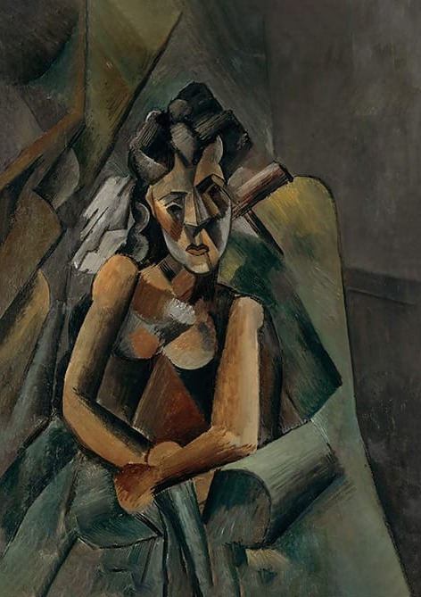 Pablo Picasso Oturan Tablosu - kanvas ve cam tablo | Dekolata
