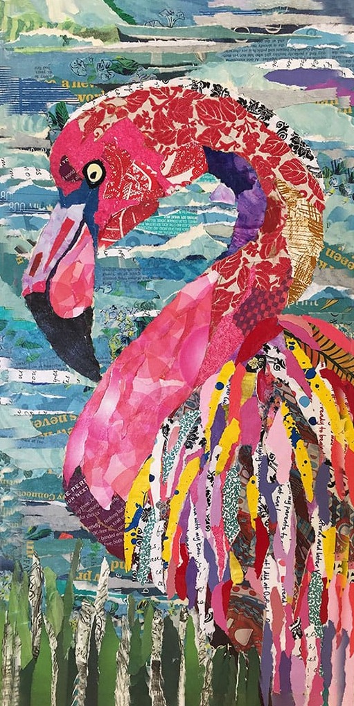 Pembe Flamingo Renkli Panoramik