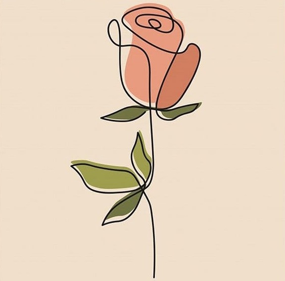 Pembe Gül Çiçek Kare