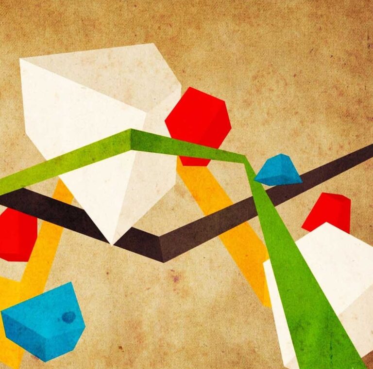Renkler Geometri Kare Tablo