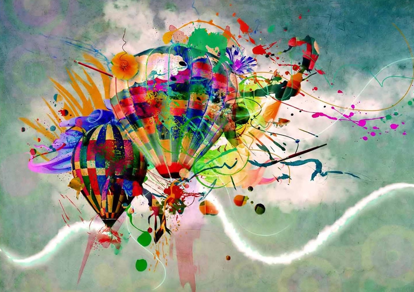 Renkli Balonlar Modern Sanat