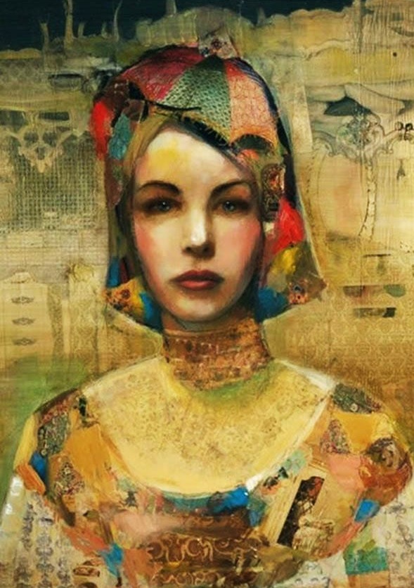 Renkli Portre Modern Sanat