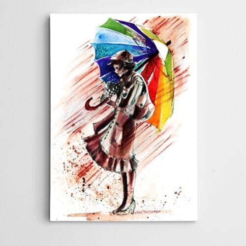 Renkler Şemsiye Modern Sanat