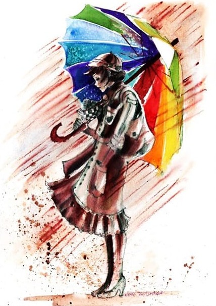 Renkler Şemsiye Modern Sanat
