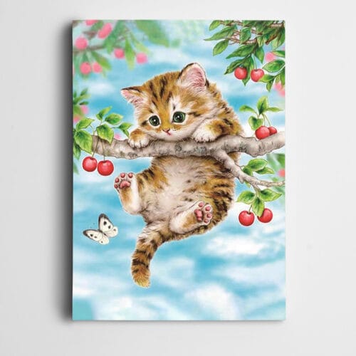 Sevimli Kedi Tutunurken