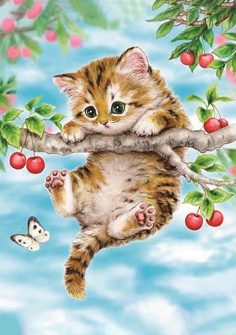 Sevimli Kedi Tutunurken
