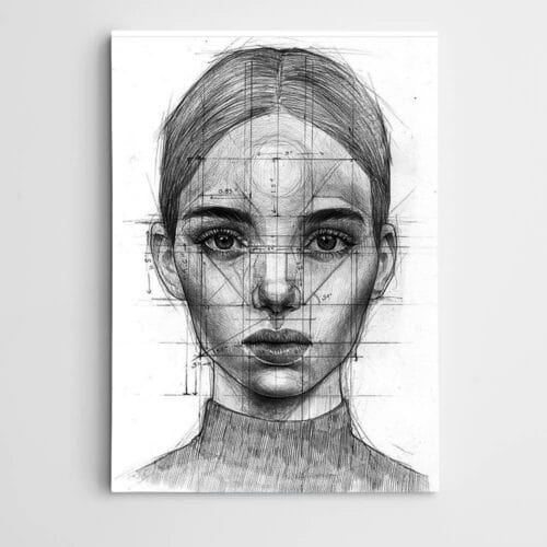 Siyah Beyaz Portre Modern Sanat