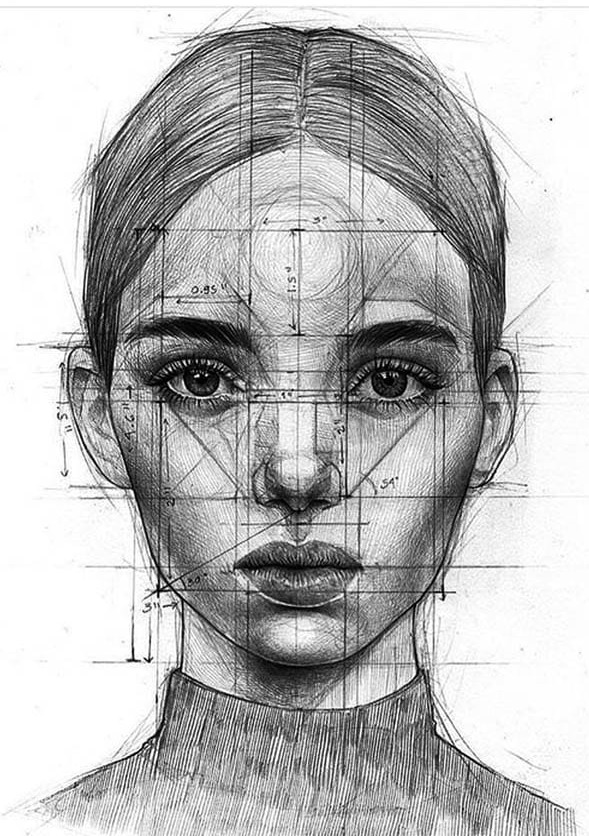 Siyah Beyaz Portre Modern Sanat