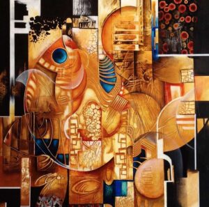 Soyut Balık Modern Sanat Kare Tablo