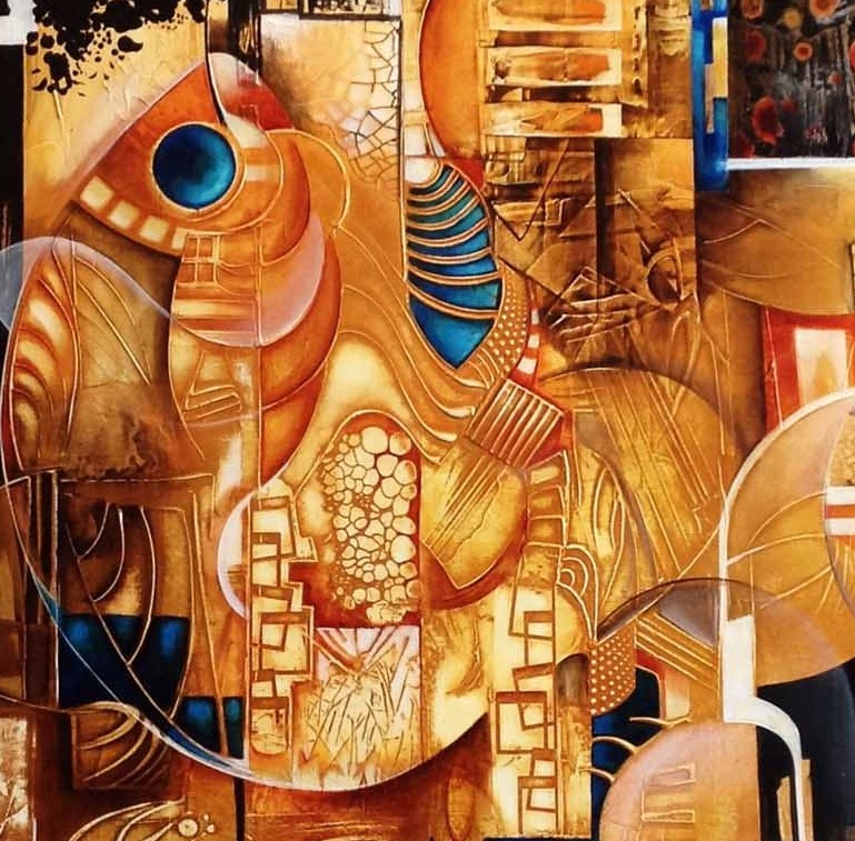 Soyut Balık Modern Sanat Kare