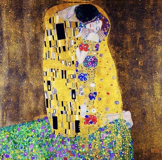 Gustav Klimt The Kiss Kare