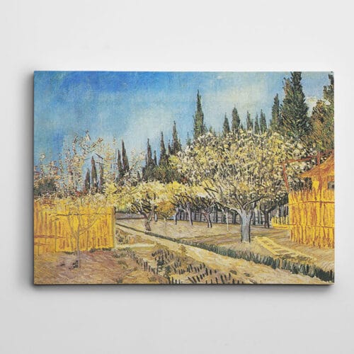 Vincent Van Gogh Blühender Obstgarten Von Zypressen Umgeben