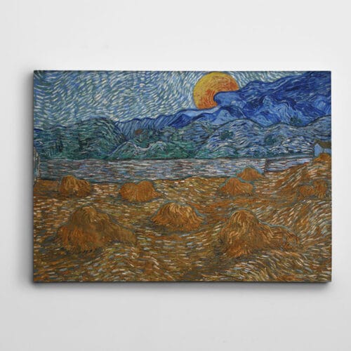 Vincent Van Gogh Landscape With Wheat Sheaves And Rising Moon