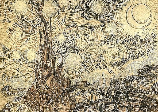 Vincent Van Gogh Starry Night Drawing