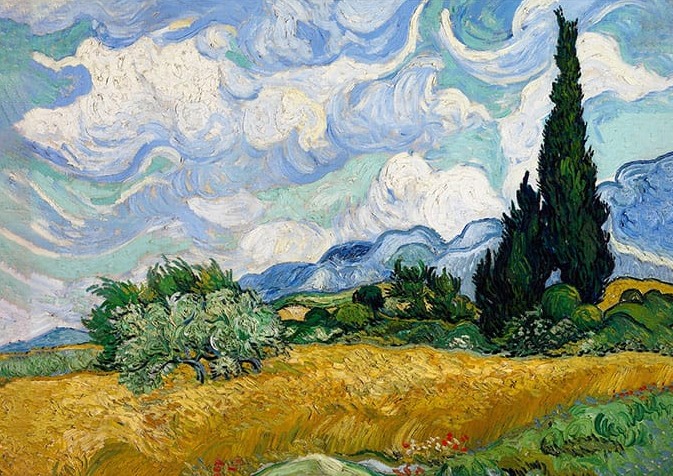 Vincent Van Gogh Wheat Field With Cypresses