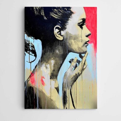 Mavi Tonlar Portre Modern Sanat